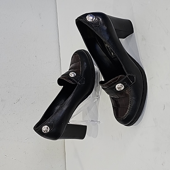 Brighton Debra Brown Leather pumps block heel Size 7.5 - Picture 4 of 10